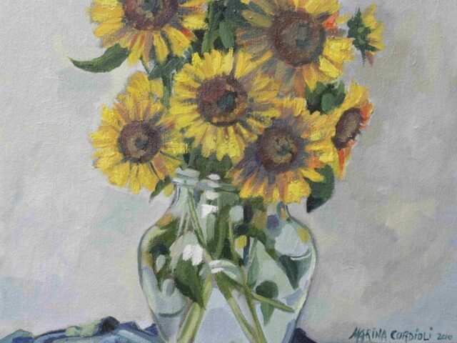 Vaso di girasoli